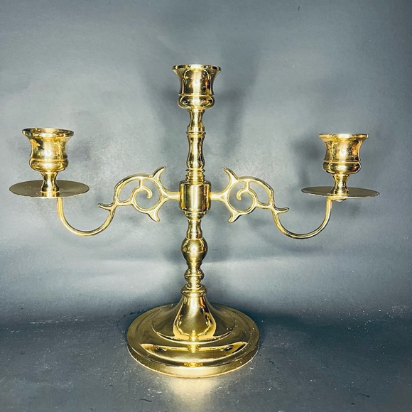 Baldwin America Accents Vintage Brass Baldwin 3 Light Candelabra